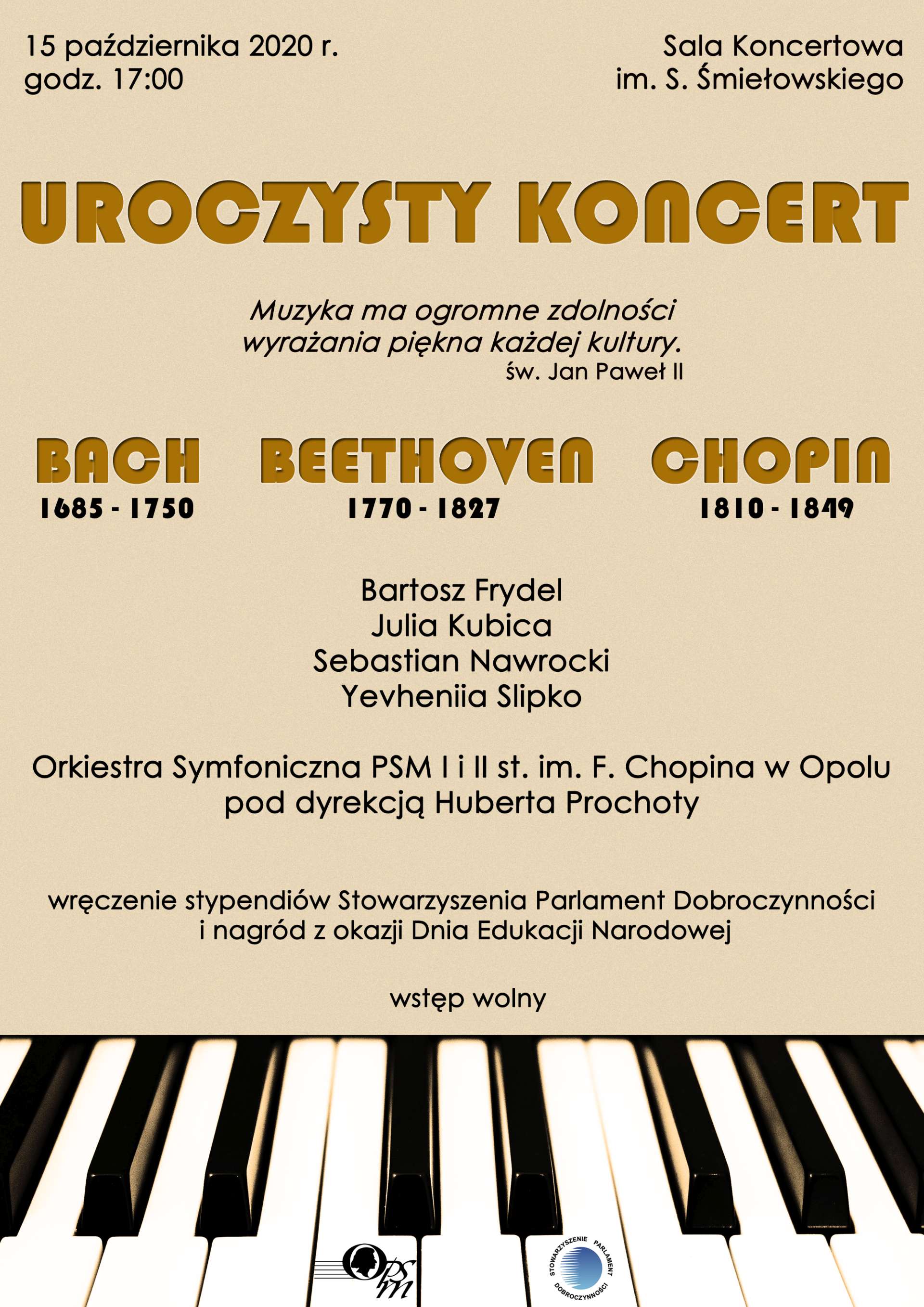 Pkakat uroczystego koncertu Bach-Beethoven-Chopin